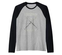 Sarcastic Destroy Silence Flûte Humoristique Manche Raglan