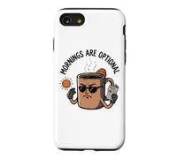 Sarcastic Grumpy Coffee Mug Anti-Morning Vibes Dessin animé Art Coque pour iPhone SE (2020) / 7/8