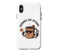 Sarcastic Grumpy Coffee Mug Anti-Morning Vibes Dessin animé Art Coque pour iPhone X/XS