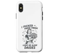 Sarcastic Housewife Humour Leave Me Alone Daisies Sassy Citation Coque pour iPhone X/XS