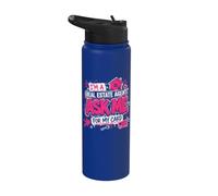 Sarcastic I'm A Real Estate Agent Ask me for My Card Stainless Steel Insulated Water Bottle