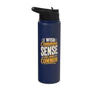 Sarcastic Introverti I Wish Common Sense Was More Common Sense Stainless Steel Insulated Water Bottle