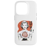 Sarcastic Retro Use It Brain Funny Psychology Mind 1950s Coque pour iPhone 14 Pro
