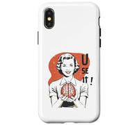 Sarcastic Retro Use It Brain Funny Psychology Mind 1950s Coque pour iPhone X/XS