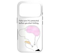 Sarcastique Meme Cerveau Bouche Connexion Pensez Avant De Parler Coque pour iPhone 17 Pro