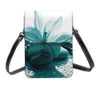 Sarcelle Lily Red Rose Crossbody Sacs à main pour téléphone portable pour femme, cuir PU mignon imprimé petit portefeuille pour téléphone portable