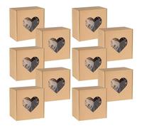 sarcia.eu Boîte carrée avec fenêtre en Forme de cœur, boîte Cadeau 20x20x10 cm x10
