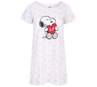 sarcia.eu Chemise de Nuit Blanche pour Femmes avec cœurs Snoopy L