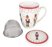 sarcia.eu CHRISTMAS Set à thé : TASSE en porcelaine 360 ml avec infuseur et couvercle POUR TISANES, CADEAU DE NOËL (C)