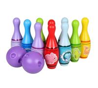 sarcia.eu Dinosaures Jeu de quilles pour Enfants, Jeu d'adresse, 10 QUILLES + 2 Boules, 3+ (Dinosaure)