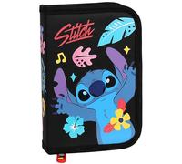 sarcia.eu Disney Stitch Aloha Trousse à Deux Rabats sans Fournitures, Trousse Scolaire dépliable pour Fille (Stitch Pliable Noir)