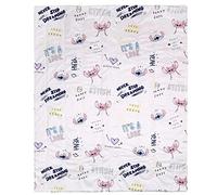 sarcia.eu Disney Stitch et Angel Couette Enfant, Couette Blanche et Rose 120x150 cm Oeko-TEX