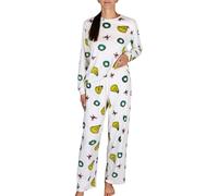 sarcia.eu Grinch Noël, Peluche, Pyjama Deux pièces pour Femme, Pyjama Chaud à Manches Longues (FR/ES, Numérique, 38, Taille Normale, Taille Normale, B)