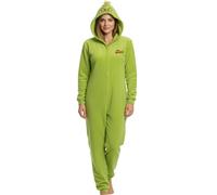 sarcia.eu Grinch Pyjama Polaire Une PIÈCE à Fermeture éclair, Combinaison Chaude pour Femme avec Capuche (FR/ES, Numérique, 36, 38, Taille Normale, Taille Normale, Grinch)