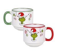sarcia.eu Grinch Tasse de Noël avec anse, set 2 pièces, tasses en céramique pour couples, idée cadeau 300 ml (E)
