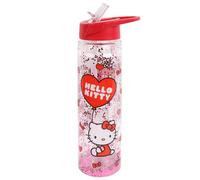 sarcia.eu Hello Kitty Bouteille en plastique avec paille, bouteille d'eau transparente 550ml