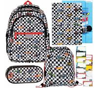 sarcia.eu Hot Wheels KIT rentrée scolaire pour GARÇON: sac à dos, trousse sachet, sac à chaussures, 2 chemises à élastique, autocollants (Hot Wheels II)