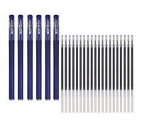 sarcia.eu LOT DE 6 stylos à encre gel + 20 recharges, à séchage rapide, 0,5 mm (Bleu)