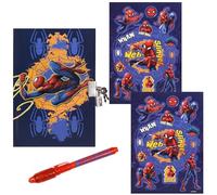 sarcia.eu MARVEL Spider Man Set : Journal intime à cadenas avec stylo magique + autocollants, coffret cadeau (Marvel Spider-Man)
