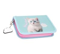 sarcia.eu Mignon Chaton Trousse à Crayons à Deux Rabats sans Accessoires, Trousse Scolaire PLIÉE pour Filles (Chat Pliable)