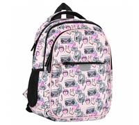 sarcia.eu Musique, Sac à dos scolaire rigide pour fille, avec bandes réfléchissantes, à quatre compartiments 40x29x20cm, 23l (Musique)