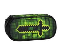 sarcia.eu Pixel Compartiments Trousse Scolaire pour Joueur, Gamer, Pochette, Forme Ovale pour garçons, 22x10x5 cm (Pixel Compartiments)