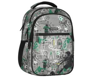 sarcia.eu Sac à dos scolaire à armature, d'école pour garçon, réfléchissantes 24l (Football Gris, 24L)
