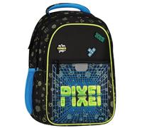 sarcia.eu Sac à dos scolaire à armature, d'école pour garçon, réfléchissantes 24l (Pixel Noir, 24L)