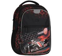 sarcia.eu Sac à dos scolaire à armature, sac d'école pour garçon, avec bandes réfléchissantes, quatre compartiments, 24l (Automobile, 24L)