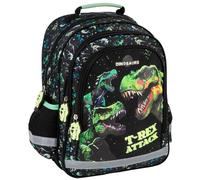 sarcia.eu Sac à dos scolaire usagé pour garçon, trois compartiments DINOSAURES, noir 36x29x11cm (Dinosaure A)