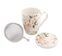 sarcia.eu Set à thé : Tasse en porcelaine avec infuseur et couvercle pour herbes - emballé dans une boîte cadeau 340 ml (K)