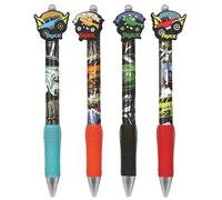 sarcia.eu Stylo effaçable avec gomme, voitures, gel, automatique, ENCRE BLEUE, usage scolaire, 0,5 mm, 1 stylo