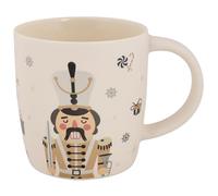 sarcia.eu TASSE DE NOËL porcelaine, motif festif - casse-noisette - EMBALLÉ DANS UNE BOÎTE CADEAU, Crème 365 ml (B)