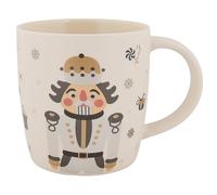 sarcia.eu TASSE DE NOËL porcelaine, motif festif - casse-noisette - EMBALLÉ DANS UNE BOÎTE CADEAU, Crème 365 ml (C)