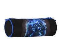 sarcia.eu Trousse à Crayons Ronde Zippée Gamepad Noire et Bleue