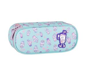 sarcia.eu Trousse d'école à Compartiments, Grande Pochette, Ovale, pour Filles 22x10x5cm (Bubble Tea)