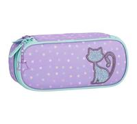 sarcia.eu Trousse d'école à Compartiments, Grande Pochette, Ovale, pour Filles 22x10x5cm (Chaton)