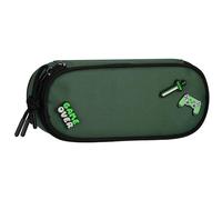 sarcia.eu Trousse d'école à Compartiments, Pochette Ovale, pour garçon (Vert Pixel, 22x10x5cm)