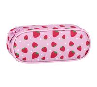 sarcia.eu Trousse d'écolier à Compartiments, Sachet pour Filles, Fraises, Rose 5x22x10cm (Fraise Compartiments)
