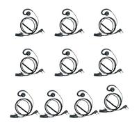 Sarcia Lot de 10 écouteurs pour talkie-walkie en forme de C avec micro PTT compatible avec Baofeng UV-5R UV82 UV82HP BF-F8HP Kenwood Protalk NX1300 TK3230 Retc RT15 RT21 RT22 RT68 H777S