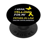 Sarcoma Cancer Ribbon I Wear Yellow for My Father-in-Law PopSockets PopGrip Adhésif