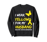 Sarcoma Cancer Ribbon I Wear Yellow for My Husband Sweatshirt
