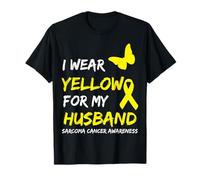 Sarcoma Cancer Ribbon I Wear Yellow for My Husband T-Shirt