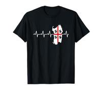 Sardaigne île drapeau ECG rythme cardiaque Italie cadeau T-Shirt