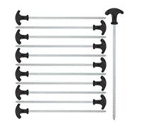 Sardine à Visser, Lot de 24, piquets avec Filetage, Acier, Sardines de Sol, pour Tente ou pavillon, 31 cm, Noir