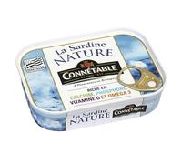 Sardine naturelle premium Connetable 95g - Savoureuses conserves de poisson - Qualité supérieure - Riches en Oméga 3 - Le Lot De 4