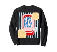 Sardine Poisson en étain Rétro Pop Art Méditerranéen Été Sweatshirt