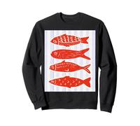 Sardine Poisson en étain Rétro Pop Art Méditerranéen Été Sweatshirt