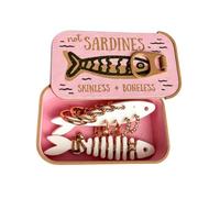 Sardine Tin Jewelry Box, 3D Printed Fishbone Necklace Earring Organ-iser