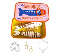 Sardine Tin Jewelry Box, 3D Printed Fishbone Necklace Earring Organ-iser